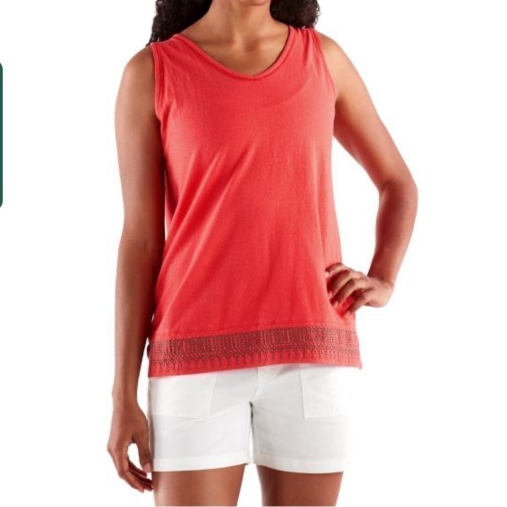 ROYAL ROBBINS Flynn Tank Size S Sleeveless Organic Cotton Hemp top embroidered
